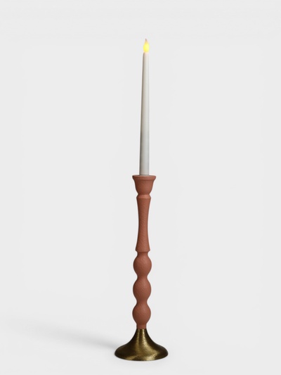 Подсвечник на 1 свечу «Пудровый розовый», 10.5×10.5×34.5 см