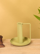 Подсвечник на 1 свечу текстурный с ручкой и блюдцем «Оливковый», 10×10×9.5 +/- 0.5 см - фото 52744416