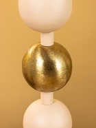 Подсвечник на 4 свечи на тарелке со сферами, 25.5×22.5×32 см, бежево-золотой - Фото 5