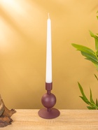 Подсвечник на 1 свечу текстурный «Баклажановый», с 1 сферой, 7.5×7.5×11.5 см - Фото 1