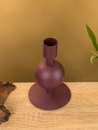 Подсвечник на 1 свечу текстурный «Баклажановый», с 1 сферой, 7.5×7.5×11.5 см - Фото 3