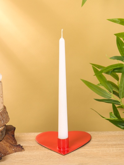 Подсвечник на 1 свечу в форме сердца Love is, 12.5×12.5×3 см, красный