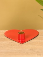 Подсвечник на 1 свечу "Love is..." в форме сердца красный 12,5х12,5х3 см 10722257 - фото 16981237