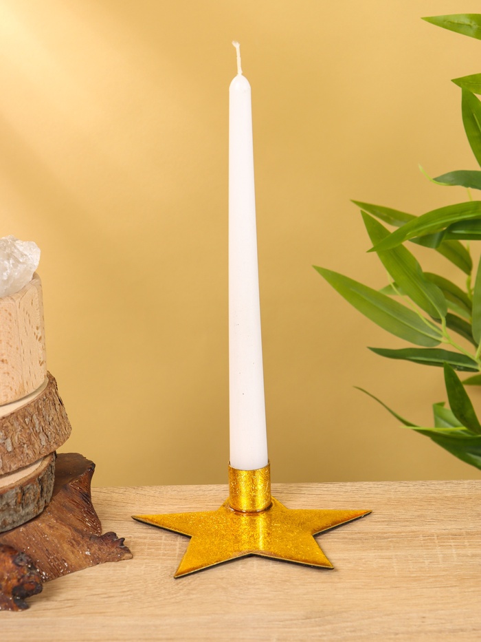 Подсвечник на 1 свечу «Звезда», 13×12×3 см, золотой - Фото 1