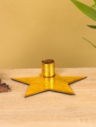 Подсвечник на 1 свечу «Звезда», 13×12×3 см, золотой - фото 119120620