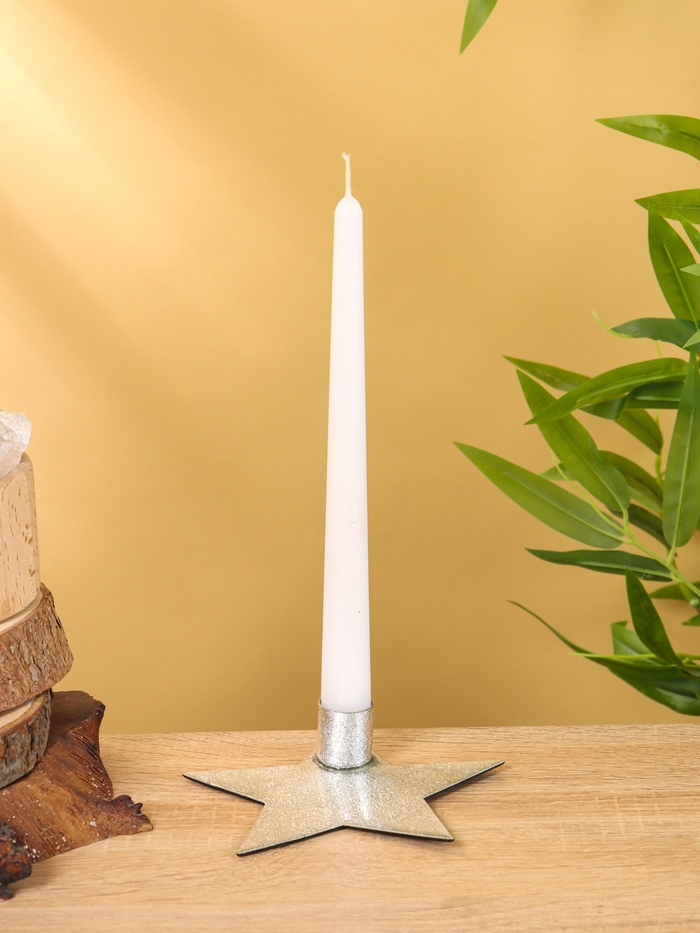 Подсвечник на 1 свечу «Звезда», 13×12×3 см, серебряный - Фото 1