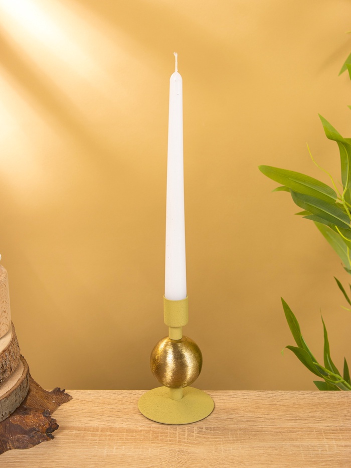 Подсвечник на 1 свечу текстурный «Олива», с 1 сферой, 7.5×7.5×11.5 см - Фото 1