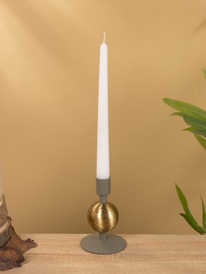 Подсвечник на 1 свечу текстурный «Графитовый», с 1 сферой, 7.5×7.5×11.5 см - Фото 1