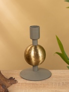 Подсвечник на 1 свечу текстурный «Графитовый», с 1 сферой, 7.5×7.5×11.5 см - Фото 2