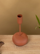 Подсвечник на 1 свечу текстурный «Терракота», 8×8×15.5 см - фото 52744436