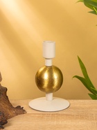 Подсвечник на 1 свечу текстурный «Бежевый», с 1 сферой, 7.5×7.5×11.5 см - фото 52744445