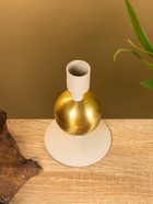 Подсвечник на 1 свечу текстурный «Бежевый», с 1 сферой, 7.5×7.5×11.5 см - фото 52744446