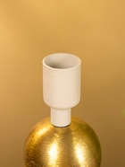 Подсвечник на 1 свечу текстурный «Бежевый», с 1 сферой, 7.5×7.5×11.5 см - фото 52744447