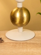 Подсвечник на 1 свечу текстурный «Бежевый», с 1 сферой, 7.5×7.5×11.5 см - фото 52744448