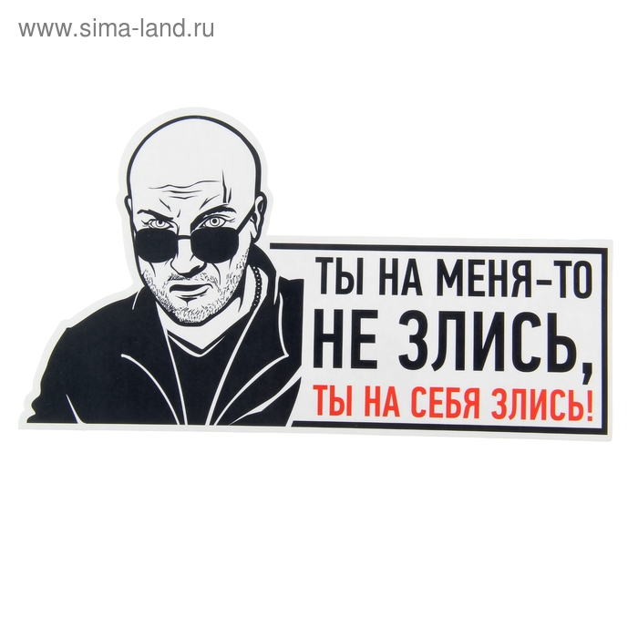 Наклейка на авто "Ты на меня-то не злись..." - Фото 1