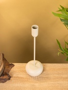 Подсвечник на 1 свечу текстурный «Бежевый», 8×8×25.5 см - фото 52744456