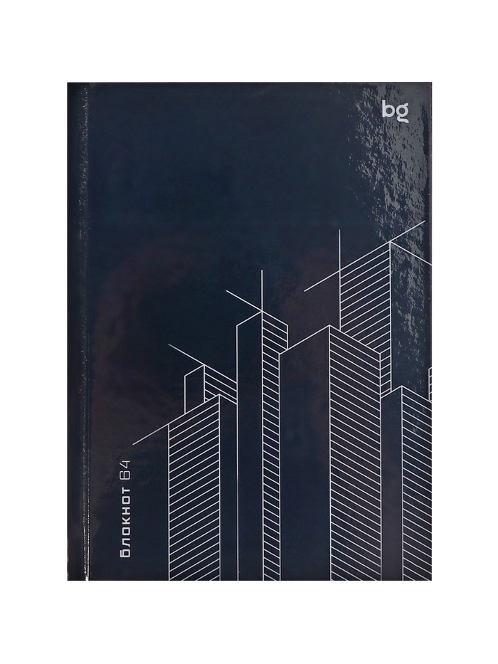 Бизнес-блокнот А6, 64 листа в клетку "Графика. Небоскребы", твердая обложка - Фото 1