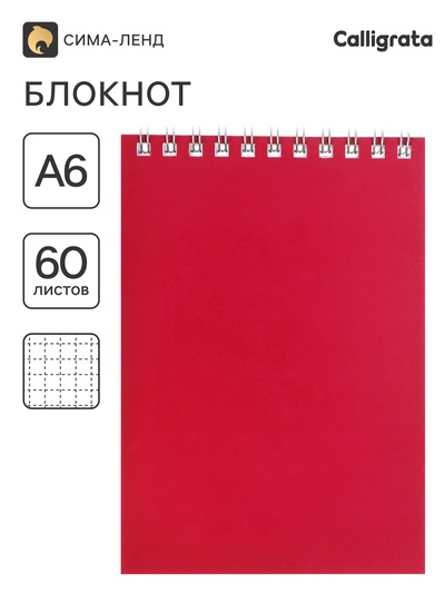 Блокнот BG «Для конференций», А6, 60 листов, на гребне, бордовый