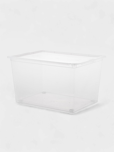 УЦЕНКА Контейнер д/хранения с крышкой 50 л 53×37×30 см прямоуг, прозрачный
