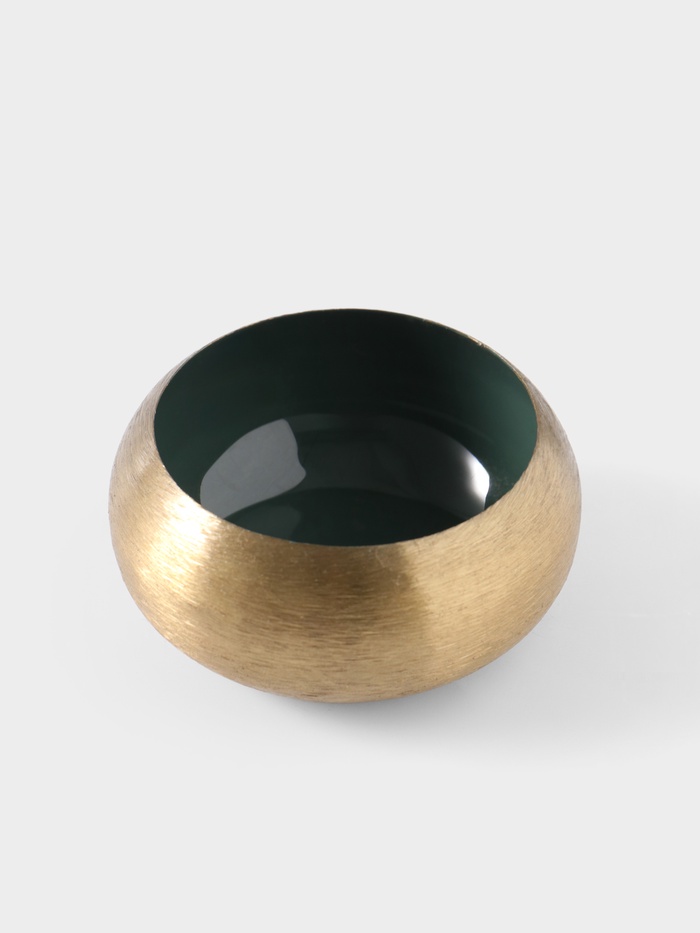 Подсвечник золотой c зелёным покрытием, 8×8×3.5 см - Фото 1