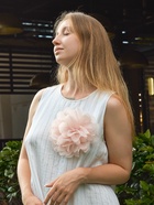 Брошь текстильная «Цветок», розовая - Фото 4