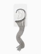 Серьга кафф «Водопад из цепей», висячая, цвет серебро - Фото 5