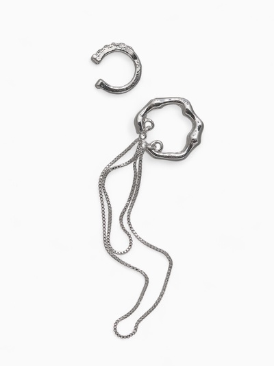 Серьги каффы «Водопад» набор 2 шт. стразы, цвет серебро