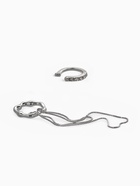 Серьги каффы «Водопад» набор 2 шт. стразы, цвет серебро - Фото 4