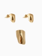 Набор серьги и каффа 3 шт. «Минимализм», тренд, цвет золото - Фото 1