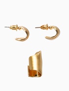 Набор серьги и каффа 3 шт. «Минимализм» тренд, цвет золото - Фото 3