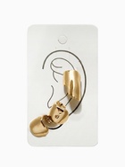 Набор серьги и каффа 3 шт. «Минимализм», тренд, цвет золото - Фото 5