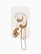 Набор серьги и каффы 4 шт. «Минимализм» водопад, цвет золото - Фото 5