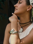 Набор серьга и каффы 3 шт. «Кольцо» тренд, цвет золото - Фото 2