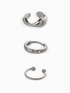 Набор серьга и каффы 3 шт. «Кольцо» тренд, цвет серебро - Фото 1