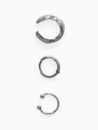 Набор серьга и каффы 3 шт. «Кольцо» тренд, цвет серебро - Фото 3