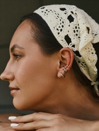 Набор серьга и каффы 3 шт. «Кольцо» тренд, цвет серебро - Фото 2