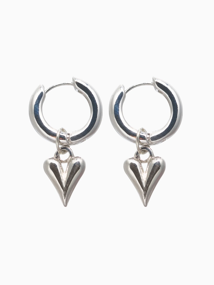 Серьги-трансформеры «Сердце» под гематит, цвет серебро - Фото 1