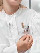 Брошь «Расческа со стразами», цветной в золоте - Фото 2