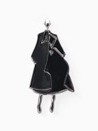 Брошь «Дама в пальто», эмаль, чёрная в серебре - Фото 1