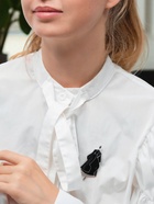 Брошь «Дама в пальто», эмаль, чёрная в серебре - Фото 2