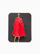 Брошь «Дама в пальто», эмаль, красная в золоте - Фото 5