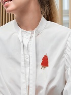 Брошь «Дама в пальто», эмаль, красная в золоте - Фото 2