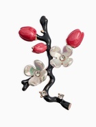 Брошь «Веточка с цветками сакуры», эмаль, цветная в золоте - Фото 1