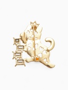 Брошь «Кошечка в короне», бело-розовая в золоте - Фото 3