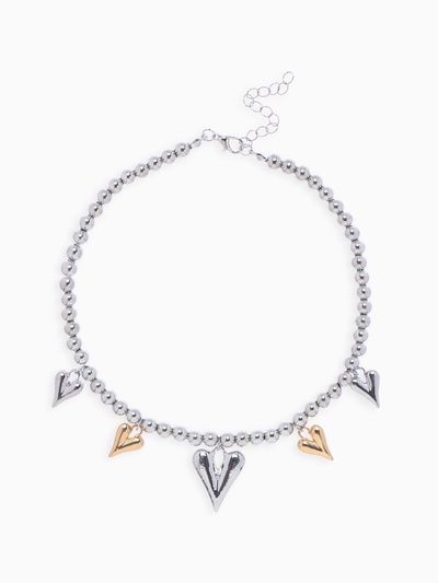 Колье с подвесками «Минималистичное сердце», цветной