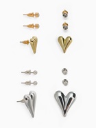 Серьги пусеты QF «Нежное сердце», набор 6 пар, бусины, цвет золото, серебро - Фото 1