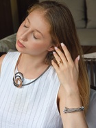 Браслет трансформируется в кулон «Обруч», d=8-24 см, металл, цвет золото, серебро - Фото 8