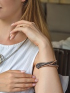 Браслет трансформируется в кулон «Обруч», d=8-24 см, металл, цвет золото, серебро - Фото 1