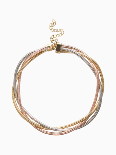 Чокер «Многослойный», металлический, цвет золото, серебро