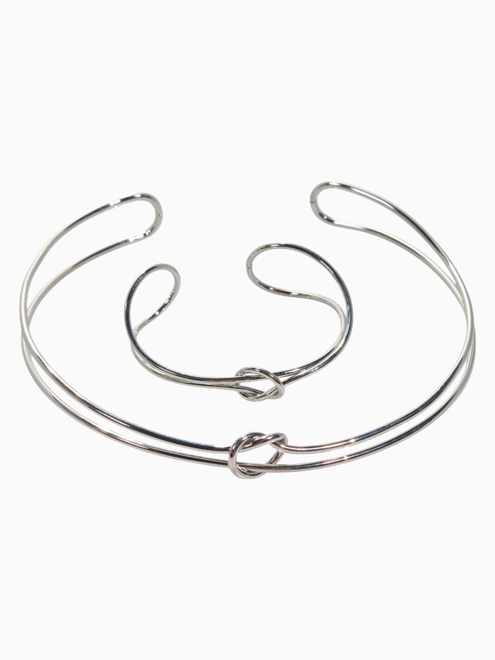 Набор 2 предмета: чокер, браслет «Обруч» узел, цвет серебро - Фото 1